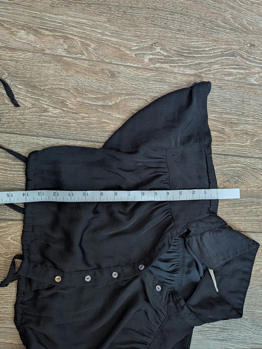 Free People All My Yesterdays Black Crop Top Blouse Button Up Size Small